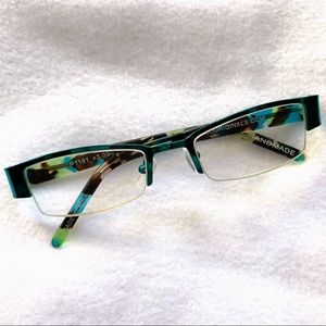 +3.00 reading glasses, metallic teal tortoiseshell